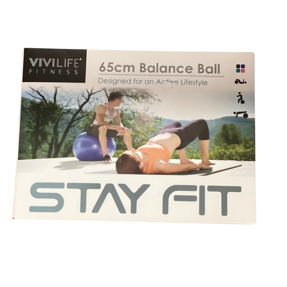 Vivilife Fitness 65cm Balance Ball Stability Exercise Yoga Pilates Pump Included